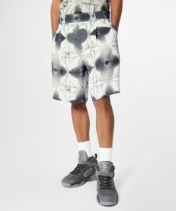 Uomo Louis Vuitton Pantaloni | Shorts Con Taglio Sartoriale E Motivo Monogram Shibori