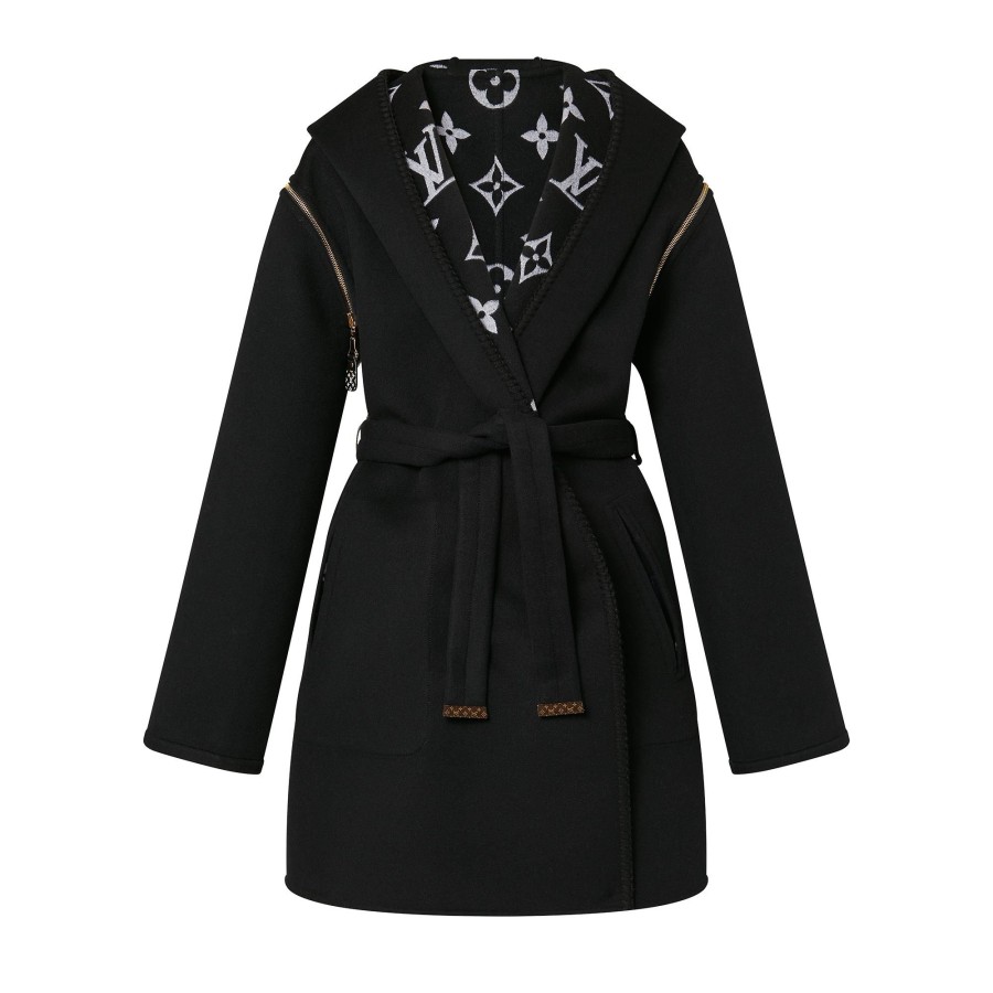 Donna Louis Vuitton Cappotti E Giacche | Cappotto A Vestaglia Reversibile Con Cappuccio E Zip Sulle Maniche