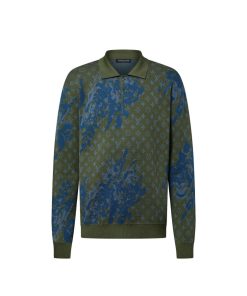 Uomo Louis Vuitton Maglieria E Felpe | Polo A Maniche Lunghe In Maglia Con Motivo Monogram