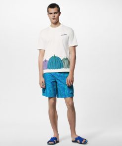 Uomo Louis Vuitton Pantaloni | Lv X Yk Shorts Cargo Con Motivo Pumpkin All-Over