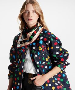 Donna Louis Vuitton Foulard In Seta E Bandeaux | Lv X Yk Foulard Painted Dots Monogram 90 Noir