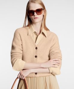 Donna Louis Vuitton Maglieria | Cardigan Corto In Cammello