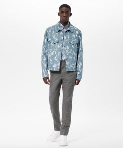 Uomo Louis Vuitton Capispalla E Cappotti | Giacca In Denim Dna Con Motivo Lv Leaf