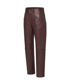 Donna Louis Vuitton Pantaloni | Pantaloni In Pelle Con Spacchi Marron Fonce