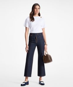 Donna Louis Vuitton Pantaloni | Jeans Crop Color Blu Indaco