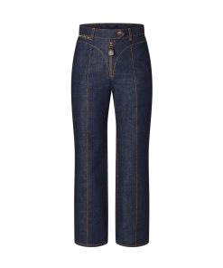 Donna Louis Vuitton Pantaloni | Jeans Crop Color Blu Indaco