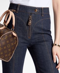 Donna Louis Vuitton Pantaloni | Jeans Crop Color Blu Indaco