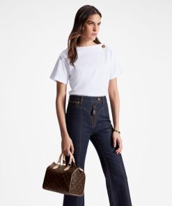 Donna Louis Vuitton Pantaloni | Jeans Crop Color Blu Indaco