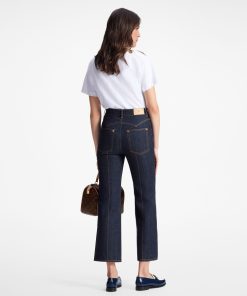 Donna Louis Vuitton Pantaloni | Jeans Crop Color Blu Indaco