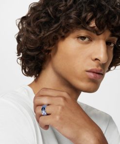 Uomo Louis Vuitton Anelli E Orecchini | Anello Lv Mosaic Blu