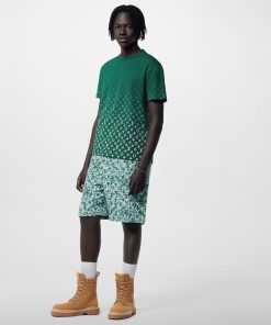 Uomo Louis Vuitton T-Shirt E Polo | T-Shirt In Cotone Con Motivo Monogram Gradient Verde