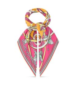 Donna Louis Vuitton Foulard In Seta E Bandeaux | Foulard Ultimate 3D 90 Rose Pop