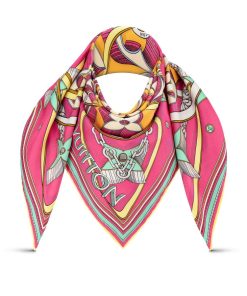 Donna Louis Vuitton Foulard In Seta E Bandeaux | Foulard Ultimate 3D 90 Rose Pop