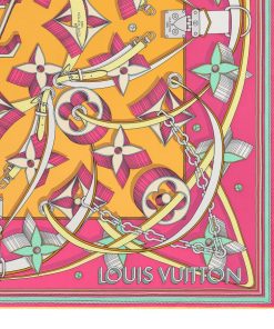 Donna Louis Vuitton Foulard In Seta E Bandeaux | Foulard Ultimate 3D 90 Rose Pop