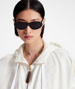 Donna Louis Vuitton Cappotti E Giacche | Parka Corto In Tessuto Brillante Con Motivo Monogram Blanc