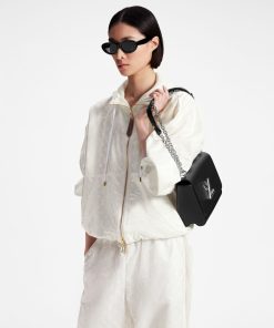 Donna Louis Vuitton Cappotti E Giacche | Parka Corto In Tessuto Brillante Con Motivo Monogram Blanc