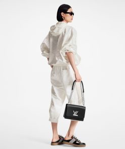 Donna Louis Vuitton Cappotti E Giacche | Parka Corto In Tessuto Brillante Con Motivo Monogram Blanc