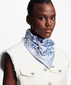 Donna Louis Vuitton Foulard In Seta E Bandeaux | Foulard Graphic Tile Mosaic 70