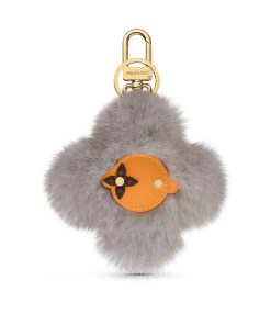 Donna Louis Vuitton Portachiavi E Charms Per Borse | Charm Per Borse E Portachiavi Vivienne Fur Light Grey