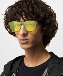 Uomo Louis Vuitton Occhiali Da Sole | Occhiali Da Sole Lv Waimea Round Giallo