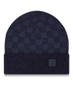 Uomo Louis Vuitton Cappelli E Guanti | Berretto Neo Petit Damier Blu Marine