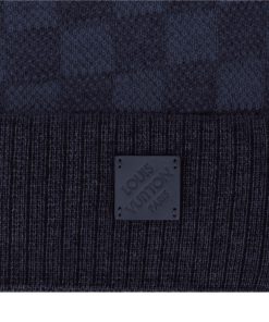 Uomo Louis Vuitton Cappelli E Guanti | Berretto Neo Petit Damier Blu Marine