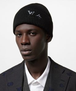 Uomo Louis Vuitton Cappelli E Guanti | Berretto Lv Dual Nero