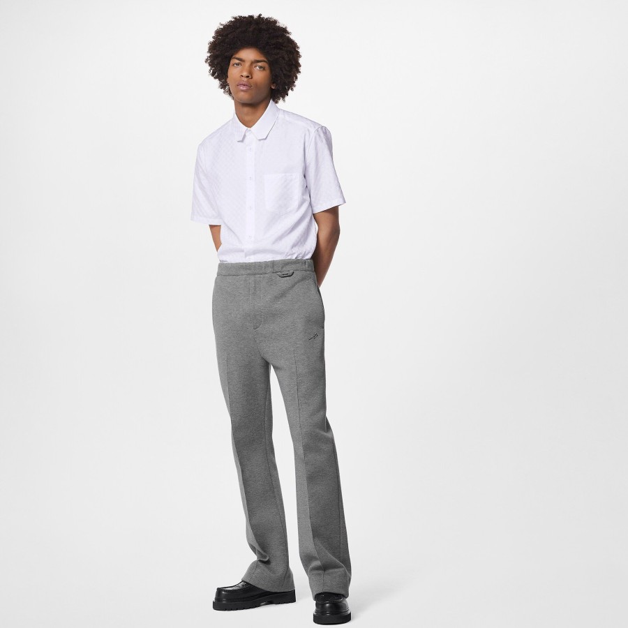 Uomo Louis Vuitton Pantaloni | Pantaloni Casual Con Taglio Sartoriale Gris Chine