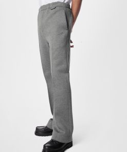 Uomo Louis Vuitton Pantaloni | Pantaloni Casual Con Taglio Sartoriale Gris Chine