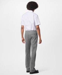 Uomo Louis Vuitton Pantaloni | Pantaloni Casual Con Taglio Sartoriale Gris Chine