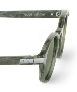 Uomo Louis Vuitton Occhiali Da Sole | Occhiali Da Sole Lv Signature Round - Misura M Verde