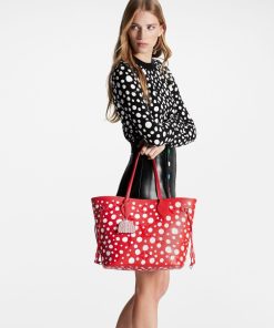 Donna Louis Vuitton Totes | Lv X Yk Neverfull Mm Rouge Blanc