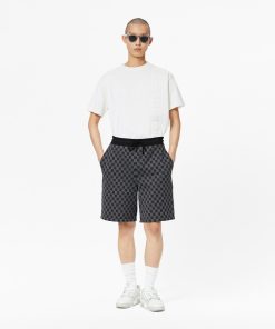 Uomo Louis Vuitton Pantaloni | Shorts Con Motivo Damier In Trama Jacquard