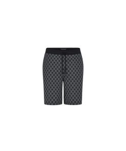 Uomo Louis Vuitton Pantaloni | Shorts Con Motivo Damier In Trama Jacquard