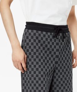 Uomo Louis Vuitton Pantaloni | Shorts Con Motivo Damier In Trama Jacquard