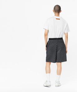 Uomo Louis Vuitton Pantaloni | Shorts Con Motivo Damier In Trama Jacquard