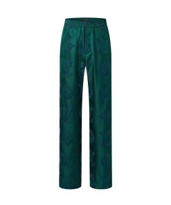 Uomo Louis Vuitton Pantaloni | Pantaloni In Seta Con Coulisse E Motivo Monogram Floccato