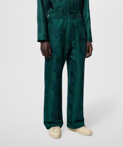 Uomo Louis Vuitton Pantaloni | Pantaloni In Seta Con Coulisse E Motivo Monogram Floccato