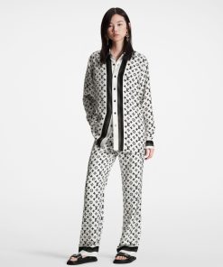 Donna Louis Vuitton Pantaloni | Pantaloni Morbidi Con Motivo Monogram 3D E Dettagli A Righe