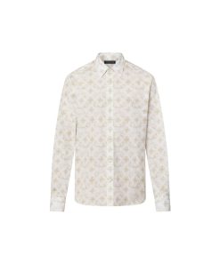 Uomo Louis Vuitton Camicie | Camicia In Cotone A Maniche Lunghe Con Motivo Monogram Sand