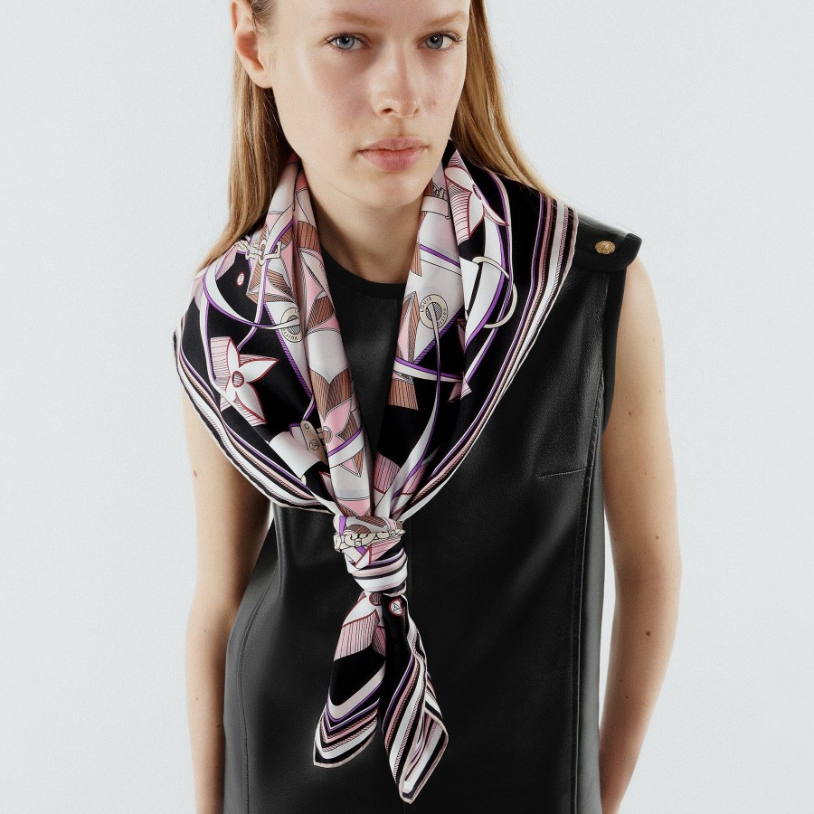 Donna Louis Vuitton Foulard In Seta E Bandeaux | Foulard Ultimate 3D 90 Nero