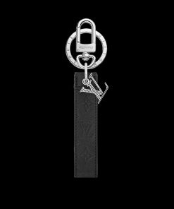 Uomo Louis Vuitton Portachiavi E Charms Per Borse | Charm Per Borse E Portachiavi Lv Shadow Dragonne Nero