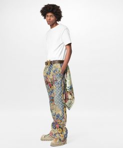 Uomo Louis Vuitton Pantaloni | Jeans A Zampa In Stile Workwear Effetto Destroyed