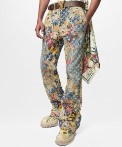 Uomo Louis Vuitton Pantaloni | Jeans A Zampa In Stile Workwear Effetto Destroyed