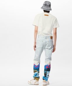 Uomo Louis Vuitton Pantaloni | Jeans Regular Con Motivo Damier Spread Landscape