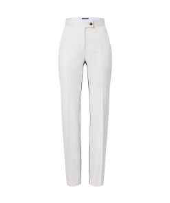 Donna Louis Vuitton Pantaloni | Pantaloni In Stile Smoking Con Bottone Gioiello Blanc Lait