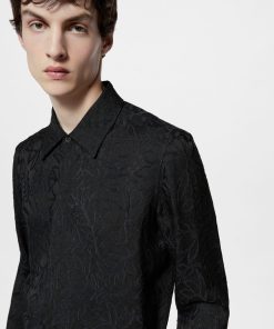 Uomo Louis Vuitton Camicie | Camicia A Maniche Lunghe In Misto Seta