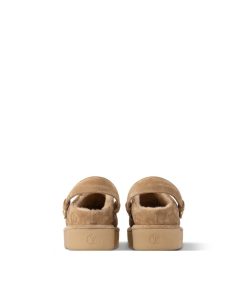 Donna Louis Vuitton Mule E Slider | Mule Chiusa Con Plateau Aspen Beige