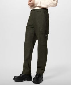 Uomo Louis Vuitton Pantaloni | Pantaloni Cargo In Tessuto Tecnico Kaki