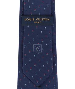 Uomo Louis Vuitton Cravatte E Fazzoletti Da Taschino | Cravatta Lv Spelling Blu Marine